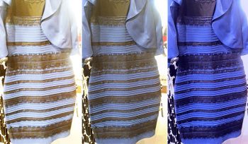 Kleid blau-schwarz weiß-gold