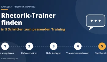 Rhetorik-Trainer finden: 5 Schritte von der Bedarfsanalyse bis zur Nachbereitung des Rhetorik-Trainings